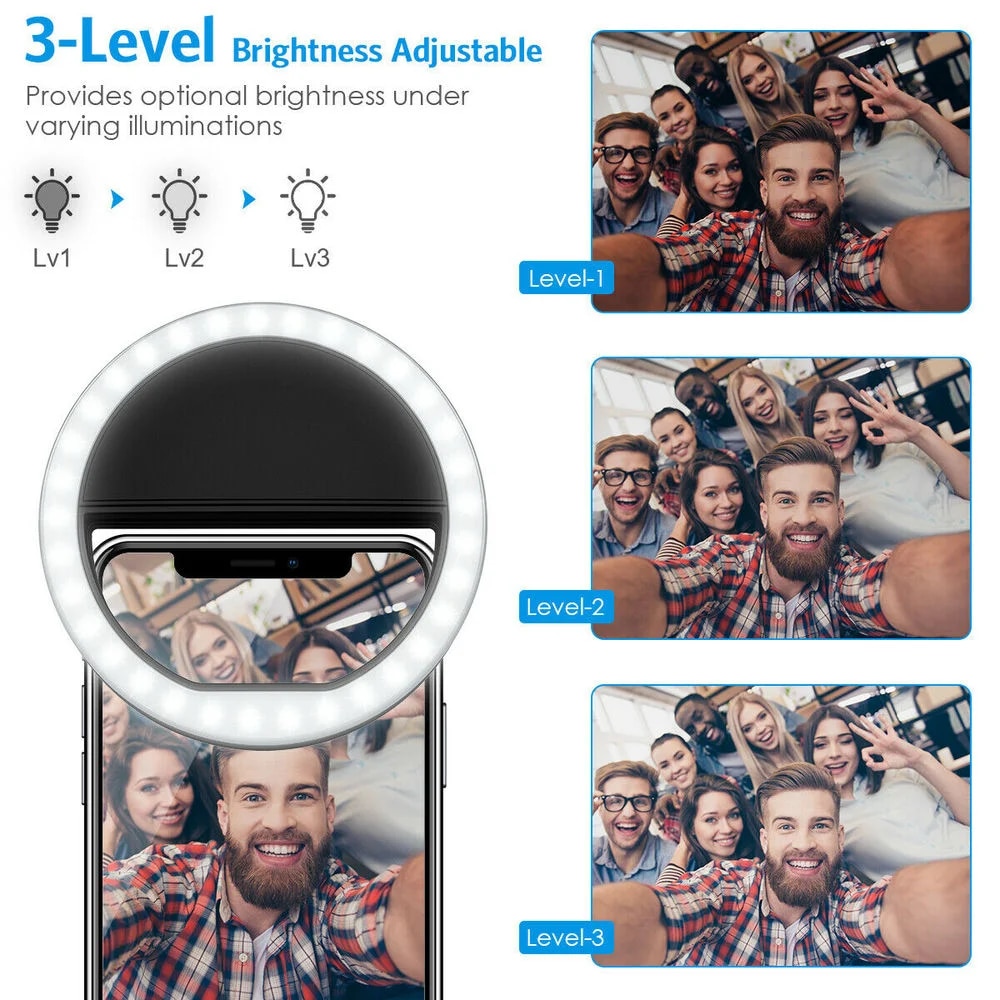 USB Rechargeable LED Selfie Ri - Photography Lighting And Background review and price