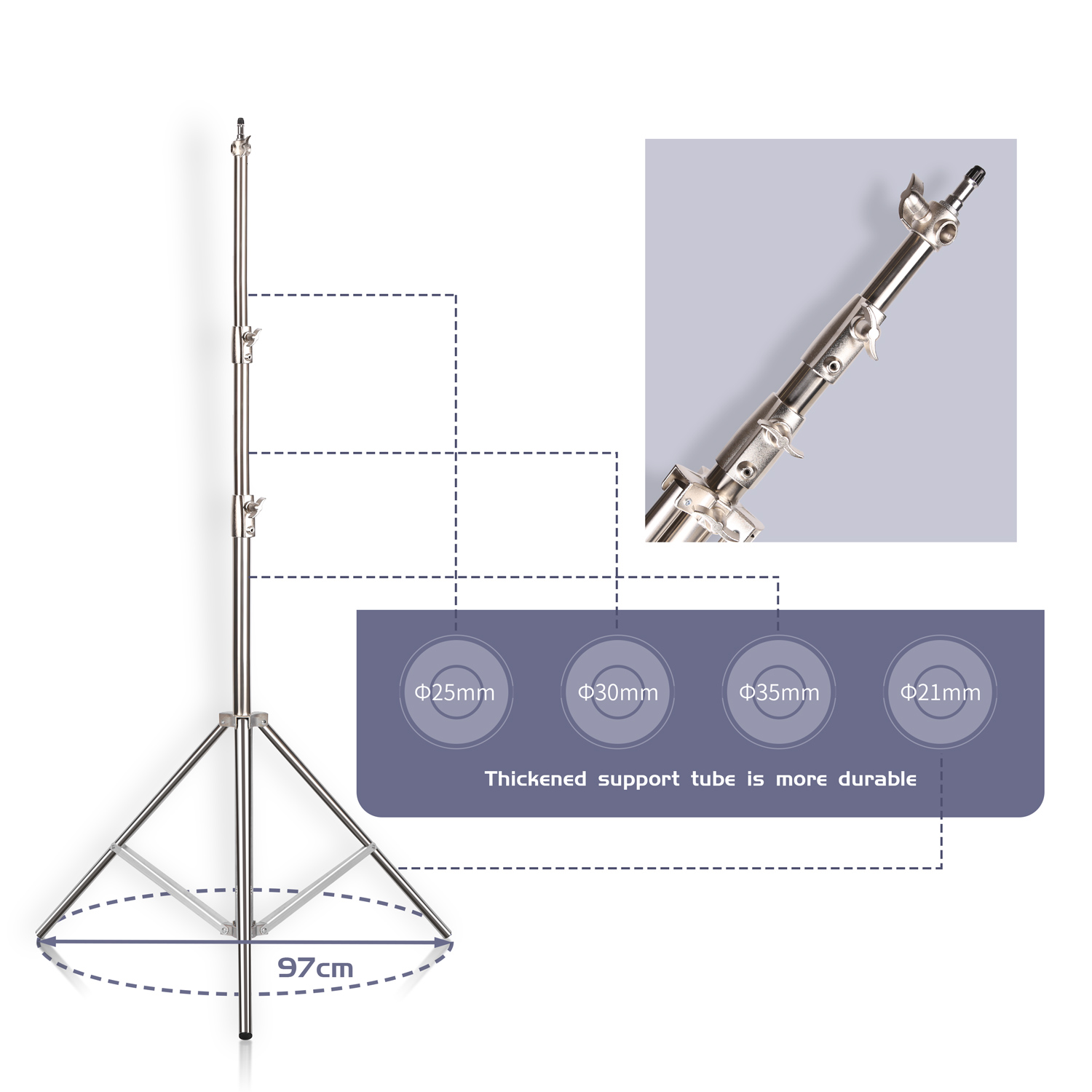 SH 2.8M Stainless Steel Light  - Photography Lighting And Background review and price