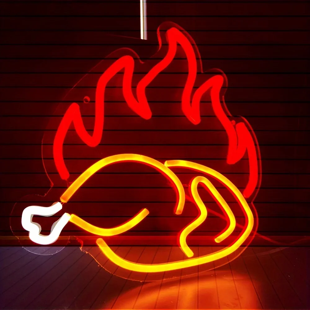 Roasted Chicken Neon Light Sig - Photography Lighting For Food review and price