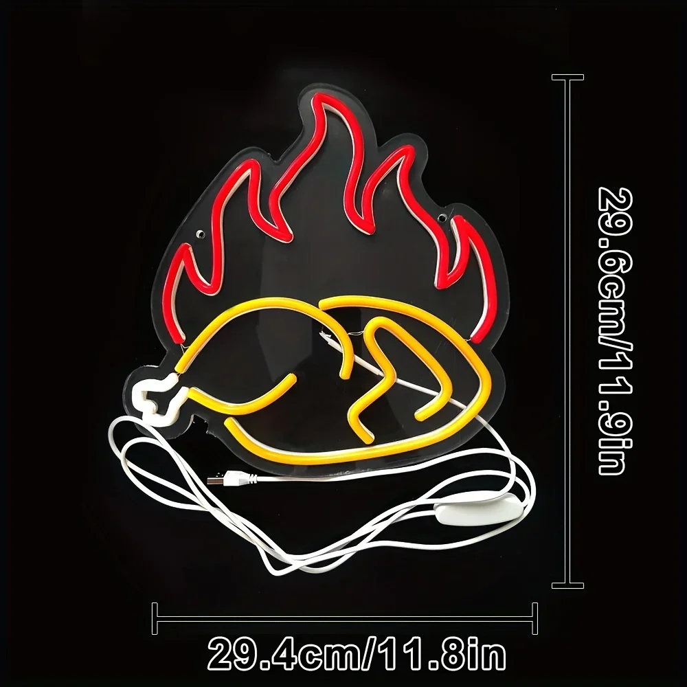 Roasted Chicken Neon Light Sig - Photography Lighting For Food review and price