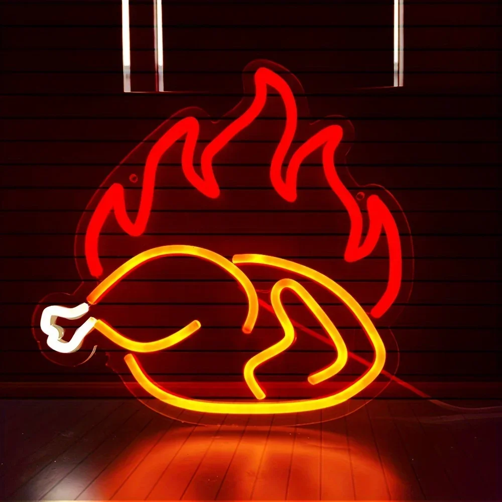 Roasted Chicken Neon Light Sig - Photography Lighting For Food review and price