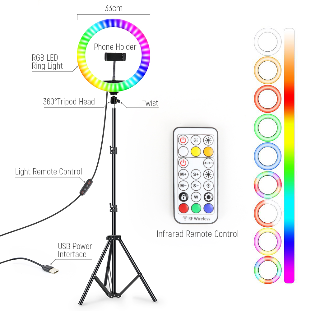 13inch RGB Led Selfie Ring Lig - Photography Lighting Circle review and price